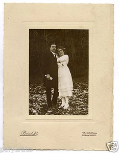 Foto Antigua Pareja Mariés Retrato Hombre Mujer Brindelet Ligny - An. 1920 - Picture 1 of 1