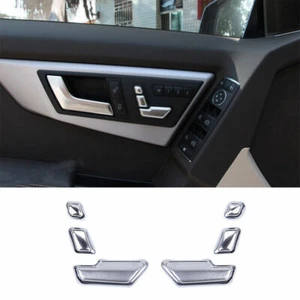 Cubierta de ajuste de asiento eléctrica plateada mate 6 piezas para Benz Clase C 2011-2014 - Imagen 1 de 10