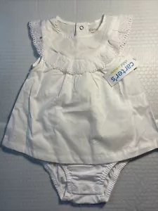 Carter's Child of Mine Baby Girl White Romper One Piece Size 6-9 Months - Picture 1 of 1