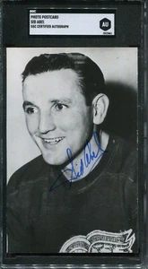 Sid Abel Detroit Red Wings - Real Photo Postcard - SGC Authentic Autograph - Picture 1 of 2