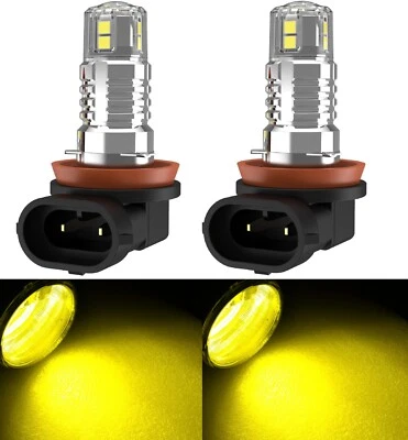 LED 80W H11 Yellow 3000K Two Bulbs Fog Light Replace Lamp Plug Play Upgrade EO - Image 1 of 4