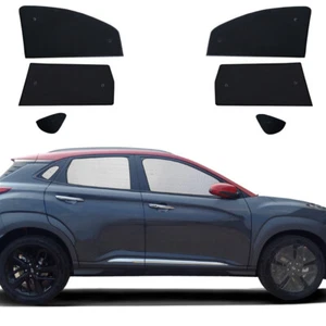 Fit For Hyundai Kona 2018-2023 Side Window Black Silver Privacy Sunshade 6pcs - Picture 1 of 11