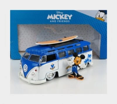 JADA 253075001-33179 VOLKSWAGEN T1 SAMBA MINIBUS 1962 WITH TOPOLINO MICKEY MOUSE - Immagine 1 di 2