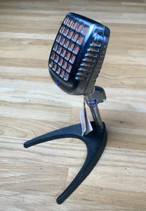 Shure 737A 50's Silver "Waffle Iron" w/ Original Tag and Stand - Picture 1 of 10