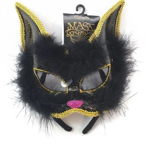 Adults Cat Masquerade Mask Halloween Ball Fancy Dress Costume Accessory - Picture 1 of 1