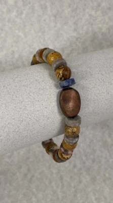 Pulsera unisex jaspe labradorita cobre cuentas Foto 1 de 4