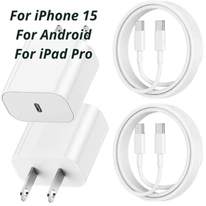 For iPhone 15 iPad Pro Air Android 20W USB C Fast Charger Power Adapter PD Cable - Picture 1 of 22