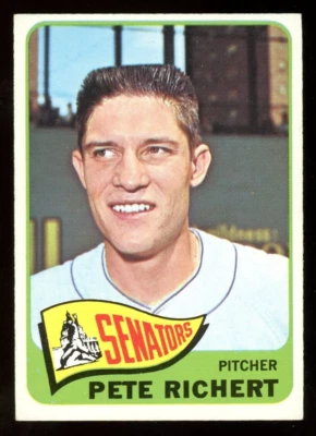 Tarjeta de béisbol 1965 Topps Opc O Pee Chee #252 Pete Richert casi nueva de los senadores de Washington Foto 1 de 2