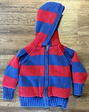 Gap Kids Youth Boy's Girl's XS ( 4-5 ) Striped Hoodie Red Blue Hooded Sweater