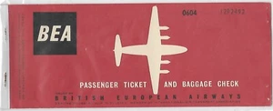 Airline Ticket - BEA - 4 Flight Format - Aircraft Silhouette - 1962 (T487) - Picture 1 of 1