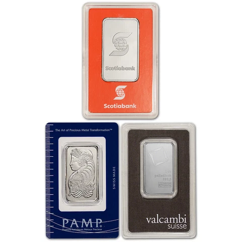 1 oz. Palladium Bar - Random Brand - Secondary Market - 999.5 Fine in Assay Card Cover