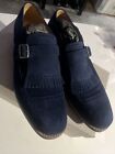 Church`s Navy Blue Suede Tasselled Loafers Shoes: `Shanghai` Size 8 New