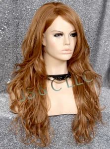 Peluca Completa Mezcla de Cabello Humano HEAT OK ONDULADO Larga WBCA Fresa Rubia 27 - Imagen 1 de 6