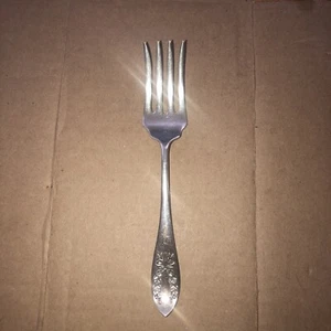 Antike 1909 Fairoaks 7 5/8" kleine versilberte Aufschnittgabel! - Bild 1 von 5