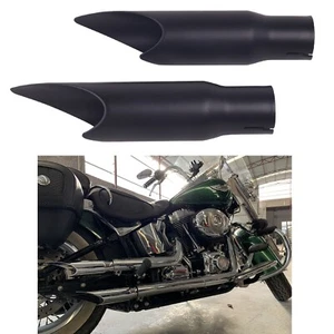 SHARKROAD Gp Shorty Style Slip On Mufflers For Harley Softail 1986-2017 Models - Picture 1 of 8