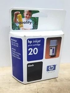 Genuine Hewlett-Packard HP 20 Inkjet Black Ink Print Cartridge SEALED May 2003 - Picture 1 of 2