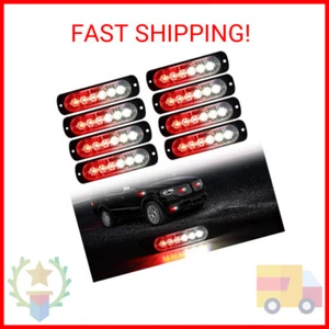 DIBMS LED Emergency Strobe Lights, 8x Red White 6 LED Strobe Warning Emergency F - Foto 1 di 2