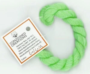 Silk Hand-Dyed Thread 30 Yd Conjoined Creations Med Lime 646M Cross Stitch - Picture 1 of 2
