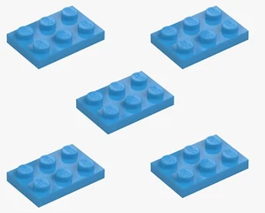5 neue Lego Dark Aure 2x3 Platten 3021 flache rechteckige Platte Platte 4x2 City blau - Bild 1 von 6