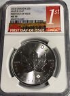 2016 Canada $5 Silver Maple Leaf NGC MS70 First Day Issue Red Label !