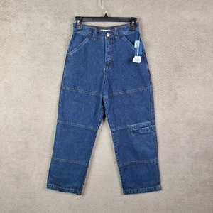 Utility Jeans Youth Boys 12 Relaxed Straight Dark Wash Blue Denim Cotton NEW - Picture 1 of 11