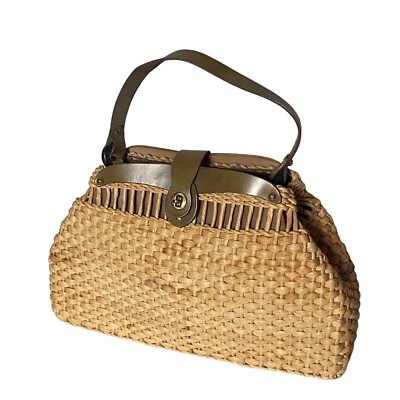 Zenith Straw  Leather Trim Bag - Image 1 of 4