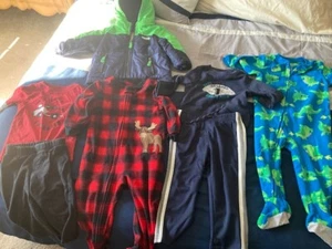 Lot 18 Month Boys Pajama,2-pairs,Carters Ski Coat, 2sweats,Shirts 7 items in all - Picture 1 of 6