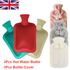 3X Hot Water Bottles / Cover Natural Rubber 2L Capacity Heat Therapy Pain Relief