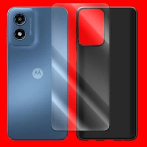 Protector de pantalla a prueba de golpes + Funda TPU negra para Motorola Moto G Play 2024 XT2413-1 - Imagen 1 de 1