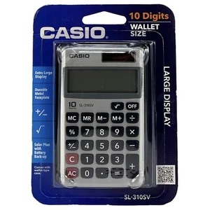 Casio SL-310SV 10-Digit Wallet Size Basic Calculator Brand New Sealed - Picture 1 of 8