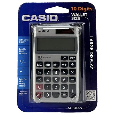 Casio SL-310SV 10-Digit Wallet Size Basic Calculator Brand New Sealed - Image 1 of 4