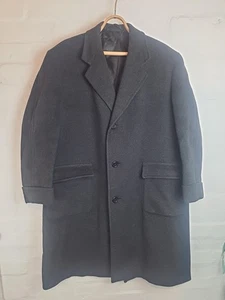 Vintage Jaeger London Pure Wool Crombie Coat 2XL 51" Chest Grey - Picture 1 of 22