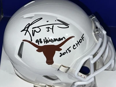 MINI CASCO FIRMADO POR RICKY WILLIAMS TEXAS LONGHORNS 98 HEISMAN/2015 CHOF PSA Foto 1 de 2