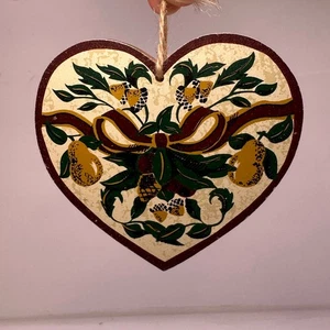 Cuore Ornamento Pera Ghianda Nastro Decorazione Bosco Rustico Casale da Appendere - Foto 1 di 5