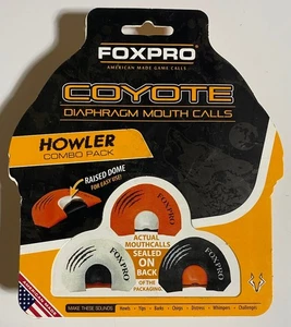 FoxPro Coyote Howler Diaframma Call Pack - Predator Hunting Fox Coyote Bobcat - Foto 1 di 2