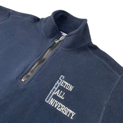 VTG Seton Hall Pirates x Champion Men’s 1/4 Zip Fleece Pullover Navy • Medium - Image 1 of 4