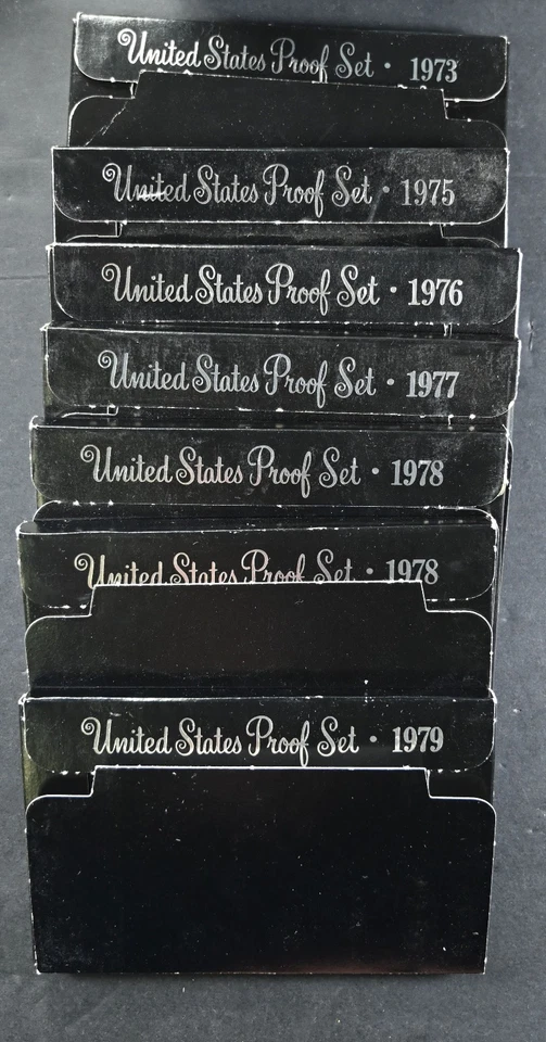 1973-1979 US Mint Proof Sets Uncirculated Coins - Image 1 of 1