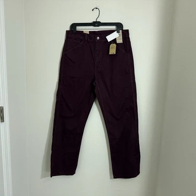 $80 Mens Size 33x32 Levis 568 Loose Straight Leg Carpenter Pants 55849 0061 Plum - Image 1 of 4
