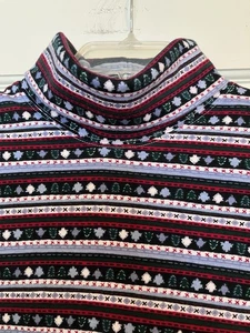 Talbots Weihnachten Rollkragen Damen M Top Form Baumwolle Langarm - Bild 1 von 6