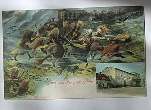 Antique Halloween Postcard, Greetings From The Witches Dance Floor, Germany 3308 - Picture 1 of 6