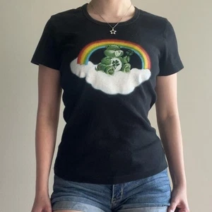 Vintage Y2K Carebears Changes Good Luck Bear 2003 Baby Tee Girls Youth XL - Picture 1 of 6