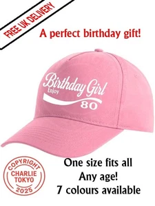 Baseballmütze 80. Geburtstag Mädchen 16. Geburtstag Geschenk 88. 81. 90. jedes Alter Damen - Bild 1 von 12