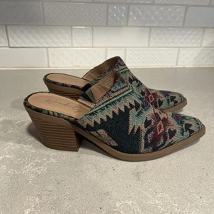 Wonderly Lasso heelsMules Slip On Size 6M boho western - Picture 1 of 10