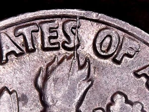 1982 Roosevelt Dime Die Crack Reverse Error! - Picture 1 of 3