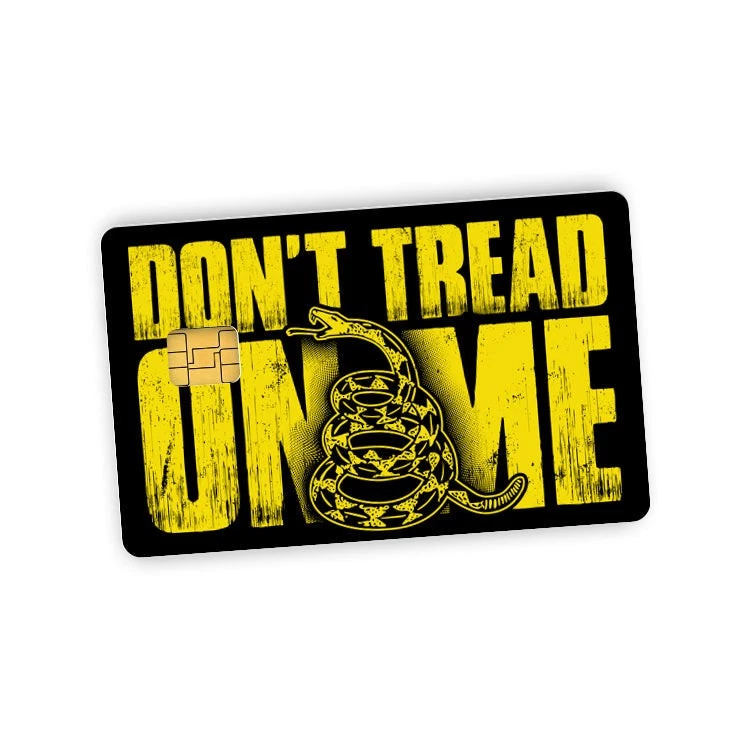 CREDIT CARD SKINS Don't Tread On Me Gadsden Flag Card Skin (2-Pack) | Patriotic Sticker Small Chip