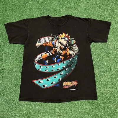 Vintage Naruto Shippuden Anime T Shirt Big Print Size Large Y2K RARE - Image 1 of 4