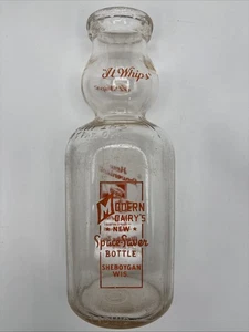 Vintage Sheboygan WI Milchflasche Quart Creamtop Modern Dairy keine Chips - Bild 1 von 7