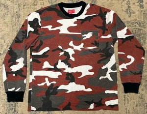 Camiseta Supreme Manga Larga Bolsillo Roja Camuflada Camuflaje Para Hombre Talla Pequeña SS18 - Imagen 1 de 8