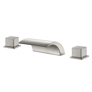 Terrassenmontage Römer Wannenarmatur Set, Wasserfall High Flow Gebürstetes Nickel Badewanne F... - Bild 1 von 8
