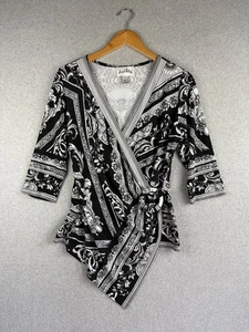 Joseph Ribkoff Blouse Womens 12 Floral Tunic All Over Print Boho Assymetrical - Picture 1 of 8